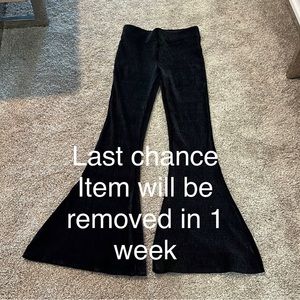 Free people NEVER worn black velvet/velour bell bottoms XS